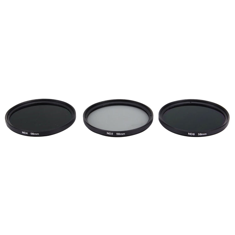 JUNESTAR Proffesional 58mm Lens Filter ND Filter Kits (ND2 + ND4 + ND8) for GoPro & Xiaomi Xiaoyi Yi & SJCAM Sport Action Camera - Lens Filter by JSR | Online Shopping South Africa | PMC Jewellery | Buy Now Pay Later Mobicred