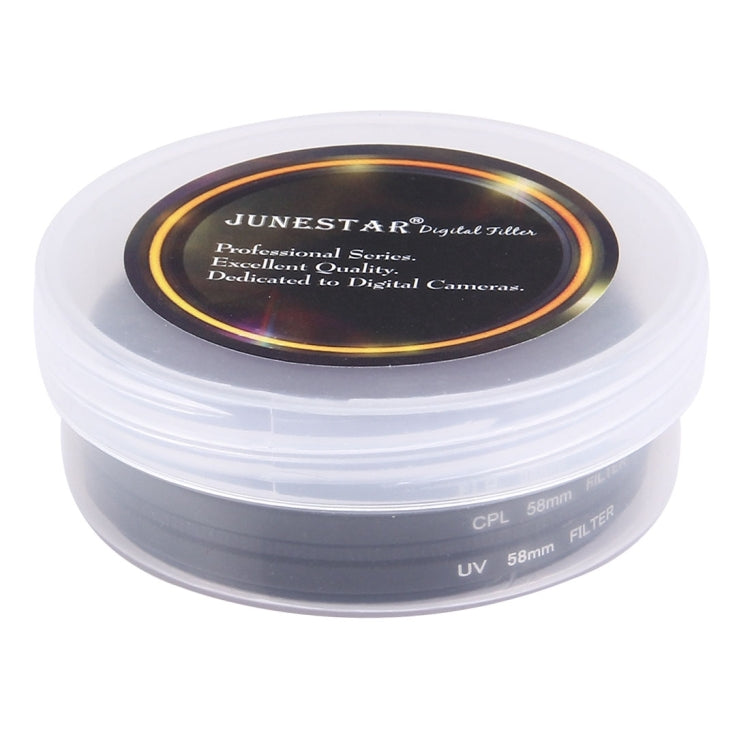 JUNESTAR 3 in 1 Proffesional 58mm Lens Filter(CPL + UV + FLD / Purple) for GoPro & Xiaomi Xiaoyi Yi Sport Action Camera - Lens Filter by JSR | Online Shopping South Africa | PMC Jewellery | Buy Now Pay Later Mobicred