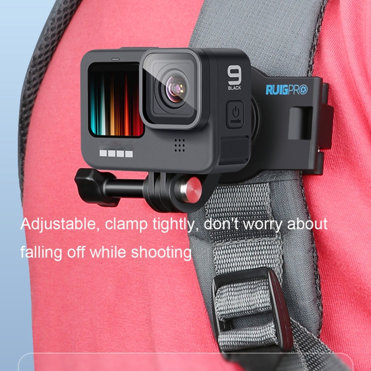 RUIGPRO 360 Degree Rotating Quick Release Strap Mount Shoulder Backpack Mount for GoPro, Insta360, DJI and Other Action Cameras(Black) - free shipping - PMC TechLife - Order now!