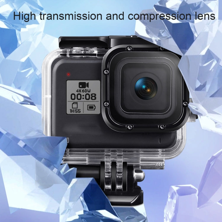 For GoPro HERO8 Black 45m Waterproof Housing Protective Case with Buckle Basic Mount & Screw & (Purple, Red, Pink) Filters & Floating Bobber Grip & Strap & Anti-Fog Inserts (Transparent) - Waterproof Cases by PMC Jewellery | Online Shopping South Africa | PMC Jewellery | Buy Now Pay Later Mobicred