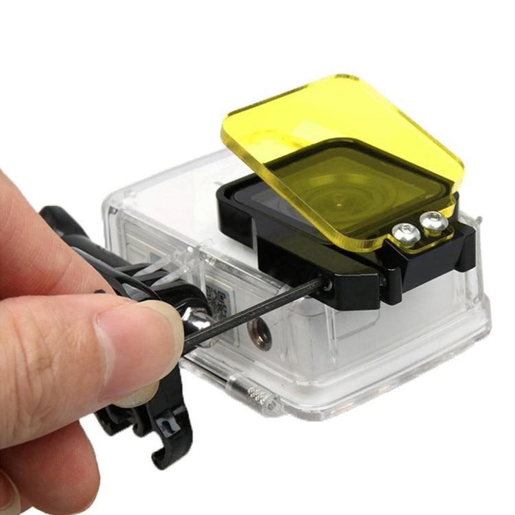 For Xiaomi Xiaoyi Yi II 4K Sport Action Camera Proffesional Foldable Waterproof Colorized Lens Filter with Hexangular Spanner(Yellow) - Lens Filter by PMC Jewellery | Online Shopping South Africa | PMC Jewellery | Buy Now Pay Later Mobicred