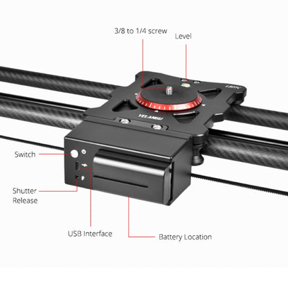 YELANGU L80TC 80cm Electrical Slide Rail Track with 2.4GHz Remote Control for SLR Cameras / Video Cameras (Black) - Camera Slider by YELANGU | Online Shopping South Africa | PMC Jewellery