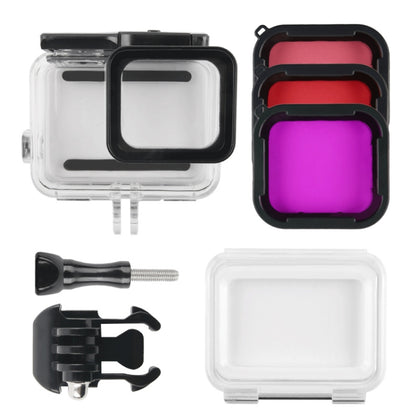 45m Waterproof Housing Protective Case + Touch Screen Back Cover for GoPro NEW HERO /HERO6 /5, with Buckle Basic Mount & Screw & (Purple, Red, Pink) Filters, No Need to Remove Lens (Transparent) - Waterproof Cases by PMC Jewellery | Online Shopping South Africa | PMC Jewellery | Buy Now Pay Later Mobicred