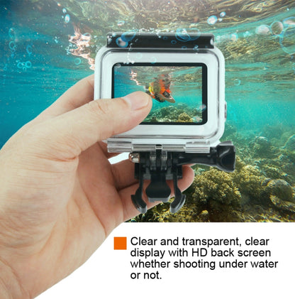 45m Waterproof Housing Protective Case + Touch Screen Back Cover for GoPro NEW HERO /HERO6 /5, with Buckle Basic Mount & Screw & (Purple, Red, Pink) Filters, No Need to Remove Lens (Transparent) - Waterproof Cases by PMC Jewellery | Online Shopping South Africa | PMC Jewellery | Buy Now Pay Later Mobicred