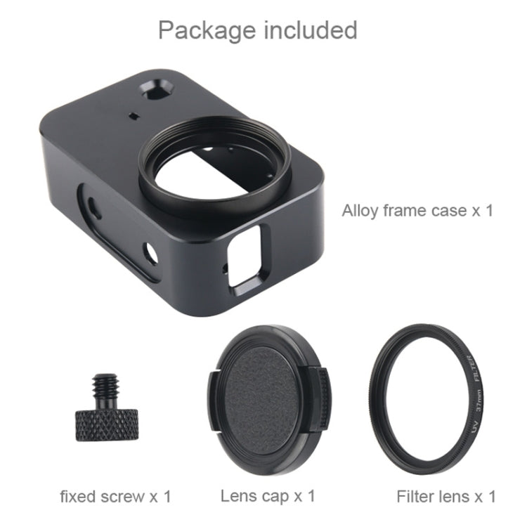 Housing Shell Aluminum Alloy Protective Cage with 37mm Filter Lens & Lens Cap & Screw for Xiaomi Mijia Small Camera (Black) - Metal Cases by PMC Jewellery | Online Shopping South Africa | PMC Jewellery | Buy Now Pay Later Mobicred