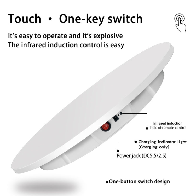 60cm Electric Rotating Display Stand Props Turntable, Load: 100kg, Plug-in Power, EU Plug(White) -  by PMC TechLife | Online Shopping South Africa | PMC TechLife | Buy Now Pay Later Mobicred