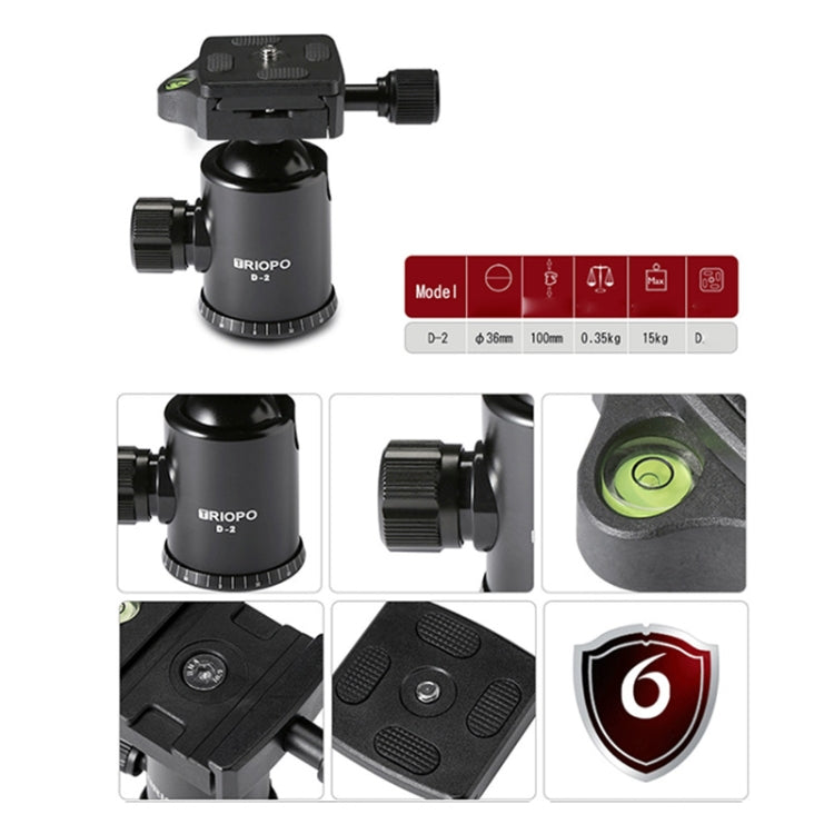 TRIOPO T258 Aluminum Alloy Tripod Monopod with D2 Ball Head (Black) - free shipping - PMC TechLife - Order now!