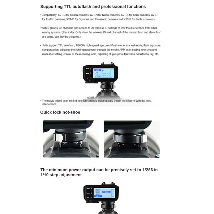 Godox X2T-S E-TTL II Bluetooth Wireless Flash Trigger for Sony (Black) - free shipping - PMC TechLife - Order now!