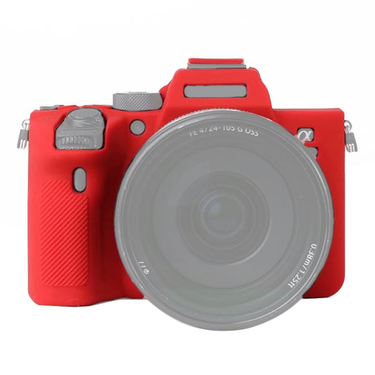 For Sony A7R4 Soft Silicone Protective Case(Red) - Protective Case by PMC Jewellery | Online Shopping South Africa | PMC Jewellery | Buy Now Pay Later Mobicred