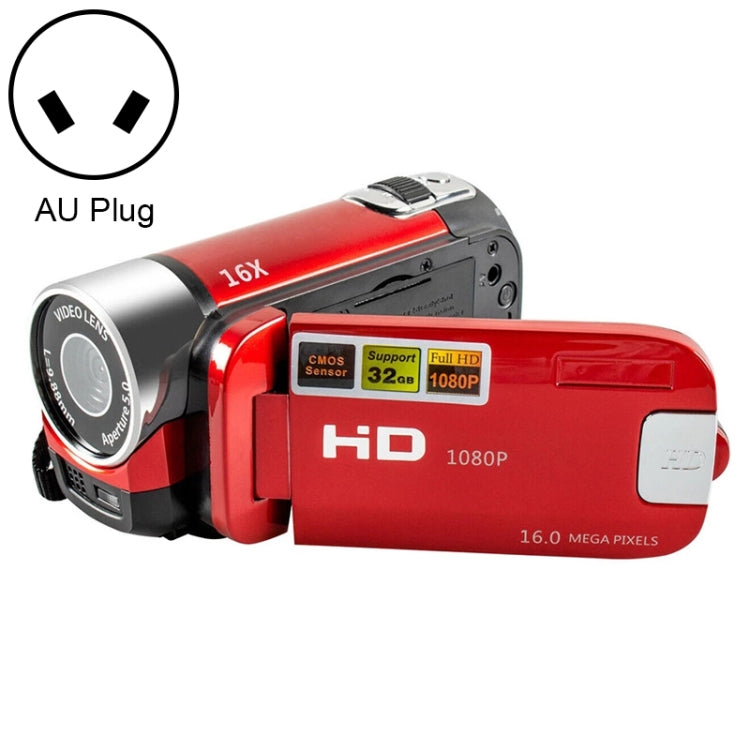 16X Digital Zoom HD 16 Million Pixel Home Travel DV Camera, AU Plug (Red) - Video Cameras by PMC Jewellery | Online Shopping South Africa | PMC Jewellery | Buy Now Pay Later Mobicred