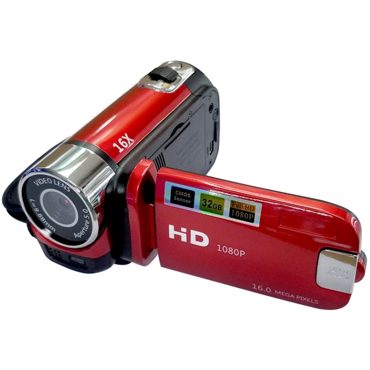 16X Digital Zoom HD 16 Million Pixel Home Travel DV Camera, UK Plug (Red) - Video Cameras by PMC TechLife | Online Shopping South Africa | PMC TechLife