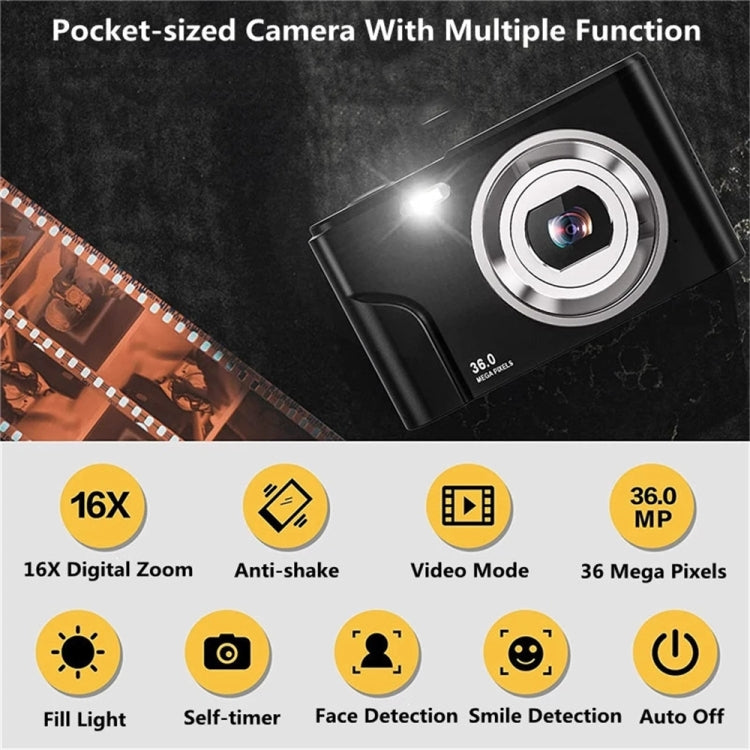 DC311 2.4 inch 36MP 16X Zoom 2.7K Full HD Digital Camera Children Card Camera, US Plug(Green) - Children Cameras by PMC Jewellery | Online Shopping South Africa | PMC Jewellery | Buy Now Pay Later Mobicred