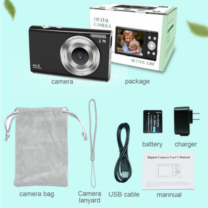 DC402 2.4 inch 44MP 16X Zoom 1080P Full HD Digital Camera Children Card Camera, AU Plug(Black) - Children Cameras by PMC Jewellery | Online Shopping South Africa | PMC Jewellery | Buy Now Pay Later Mobicred