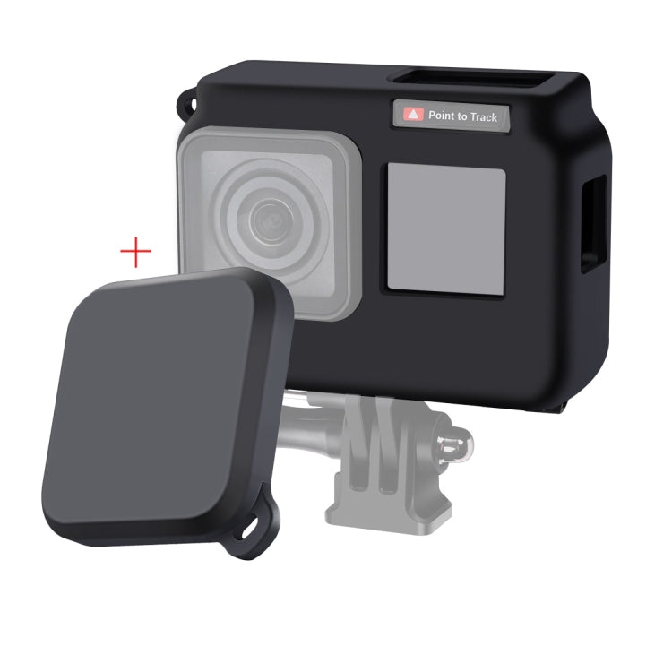 For Insta360 One R 4K with Frame Shockproof Silicone Protective Case with Lens Cap Cover(Black) - Case & Bags by PMC TechLife | Online Shopping South Africa | PMC TechLife