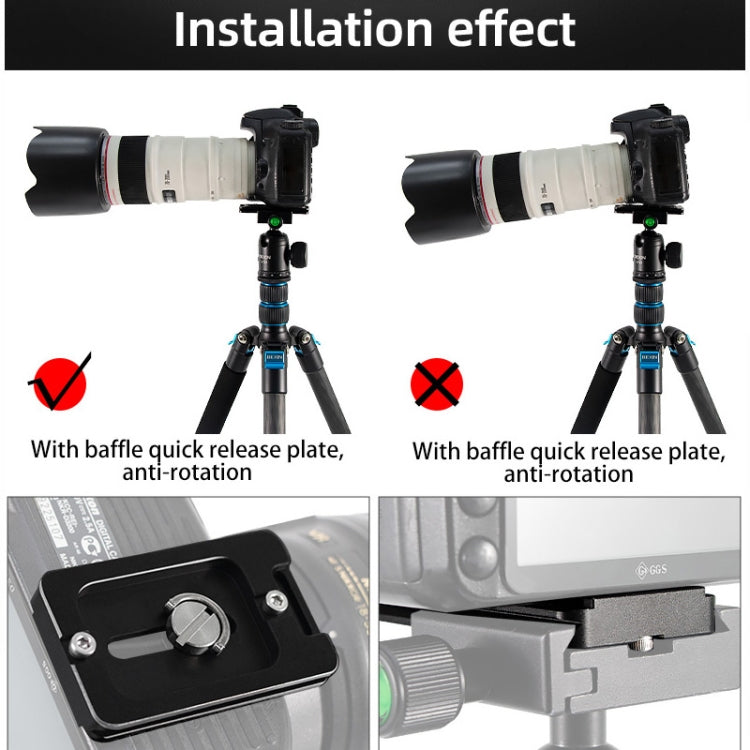 BEXIN PL-62 Anti-rotation Quick Release Plate with Rubber Cushion(Black) - free shipping - PMC TechLife - Order now!