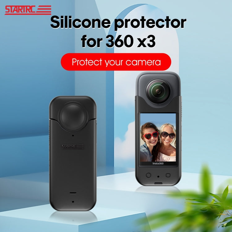 For Insta360 X3 STARTRC Full Body Silicone Protective Case(Black) - Case & Bags by STARTRC | Online Shopping South Africa | PMC Jewellery