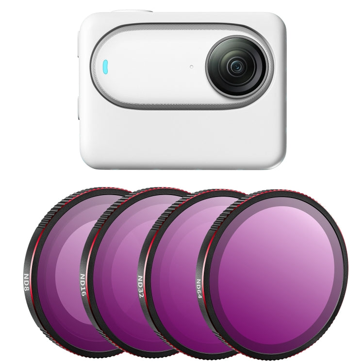 For Insta360 GO 3S STARTRC 4 in 1 ND8 ND16 ND32 ND64 Camera Lens Filter (Black Red) - free shipping - PMC TechLife - Order now!