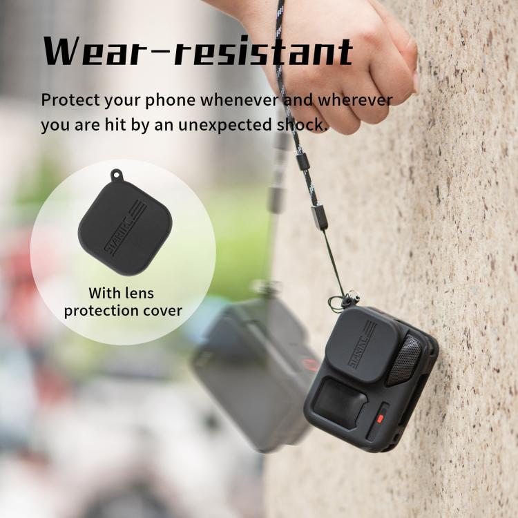 For Insta360 Ace Pro 2 STARTRC Body Silicone Case with Lens Cap & Lanyard (Black) - free shipping - PMC TechLife - Order now!