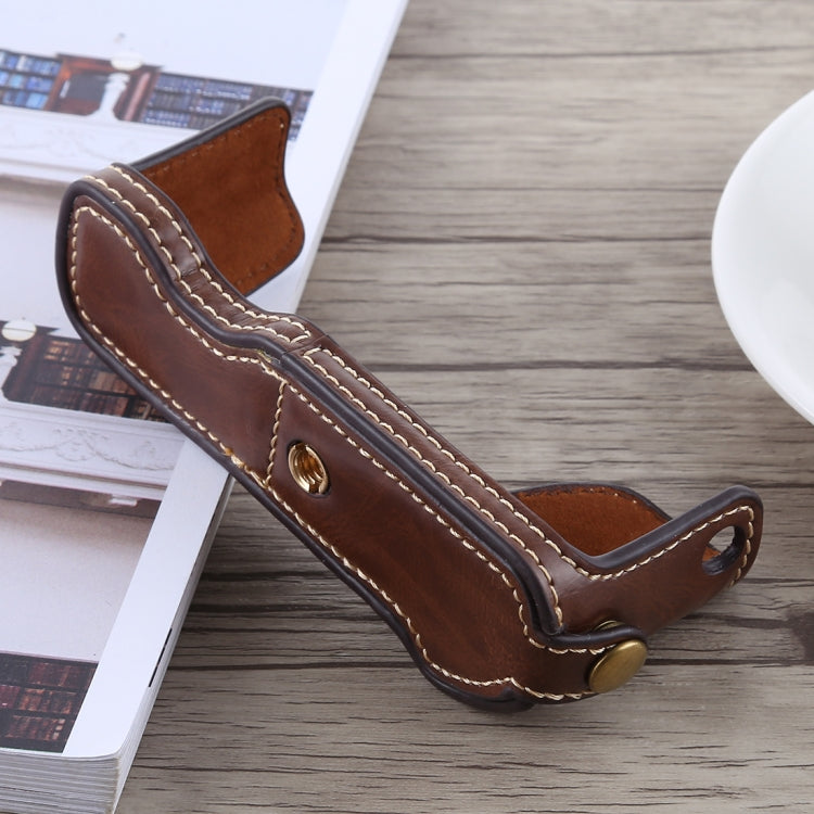 1/4 inch Thread PU Leather Camera Half Case Base for Canon G7 X Mark II (Coffee) - Half Case by PMC TechLife | Online Shopping South Africa | PMC TechLife | Buy Now Pay Later Mobicred