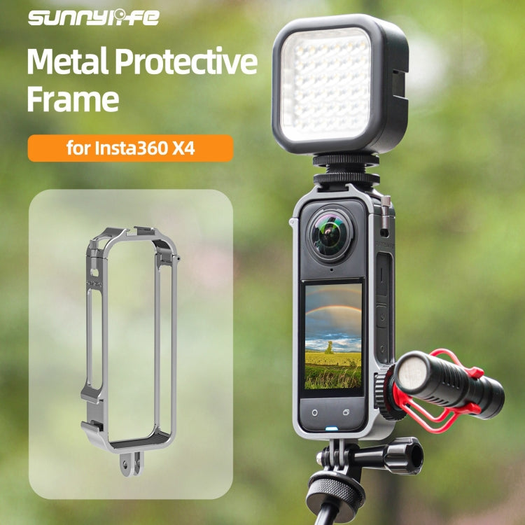 For Insta360 X4 Sunnylife Metal Protective Cage Rig with Cold Shoe Bases & Tripod Adapter (Titanium Color) - Mount & Holder by Sunnylife | Online Shopping South Africa | PMC Jewellery | Buy Now Pay Later Mobicred