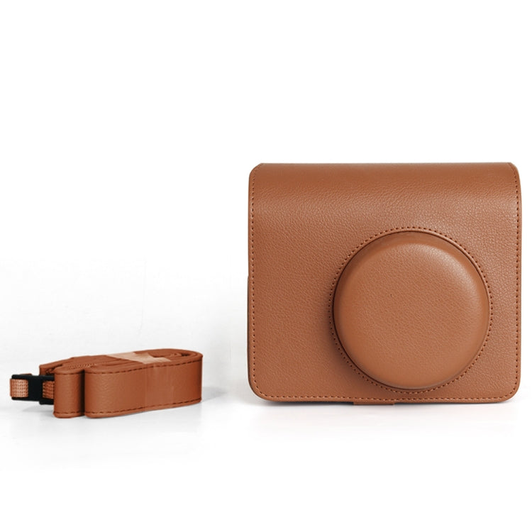 For FUJIFILM Instax WIDE 400 Full Body Leather Case Bag with Strap (Brown) - Leather Bag by PMC TechLife | Online Shopping South Africa | PMC TechLife | Buy Now Pay Later Mobicred