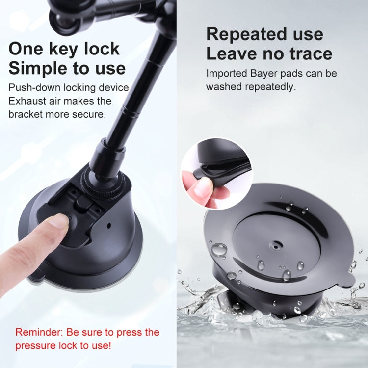 Dual-leg Suction Cup Articulating Friction Magic Arm Phone Clamp Mount (Black) - Holder by PMC TechLife | Online Shopping South Africa | PMC TechLife | Buy Now Pay Later Mobicred
