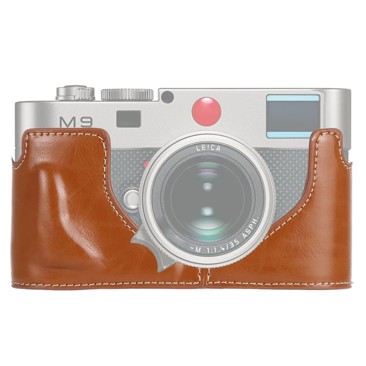 1/4 inch Thread PU Leather Camera Half Case Base for Leica M9 (Brown) - free shipping - PMC TechLife - Order now!