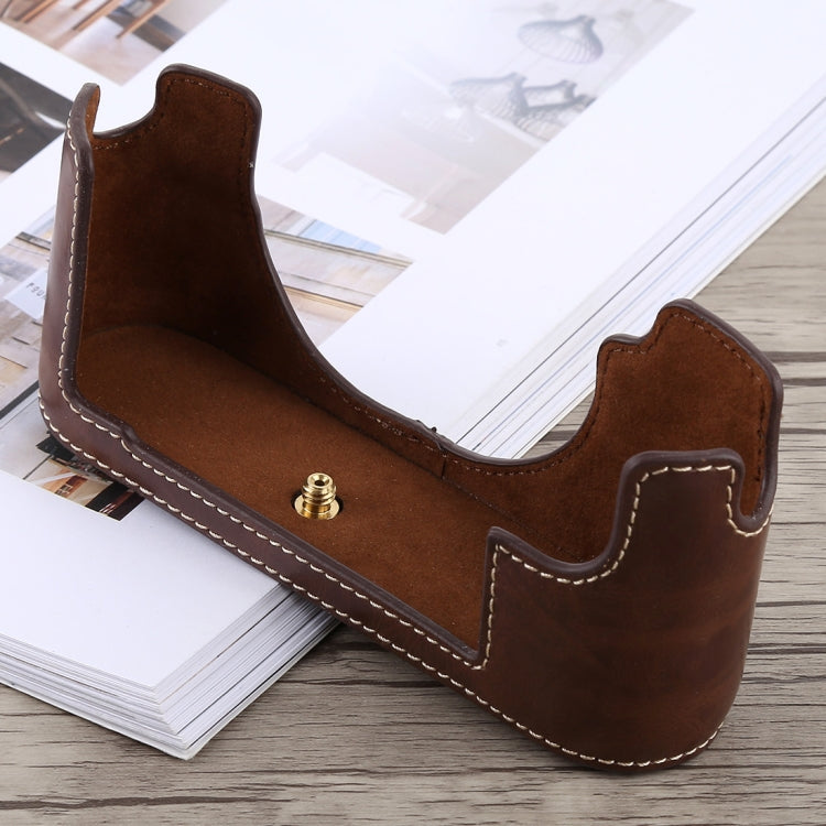 1/4 inch Thread PU Leather Camera Half Case Base for Leica M10 (Coffee) - free shipping - PMC TechLife - Order now!