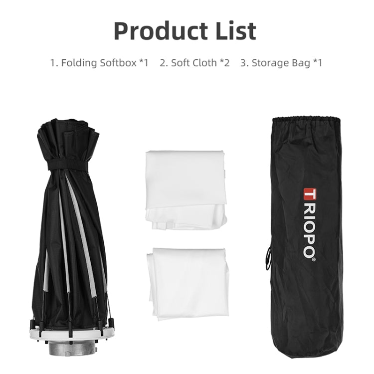 TRIOPO K65 65cm Speedlite Flash Octagon Parabolic Softbox Bowens Mount Diffuser for Speedlite - free shipping - PMC TechLife - Order now!