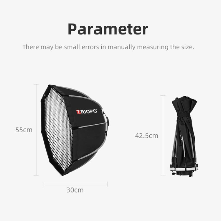 TRIOPO KS55 55cm Speedlite Flash Octagon Parabolic Softbox Diffuser with Bracket Mount Handle - free shipping - PMC TechLife - Order now!