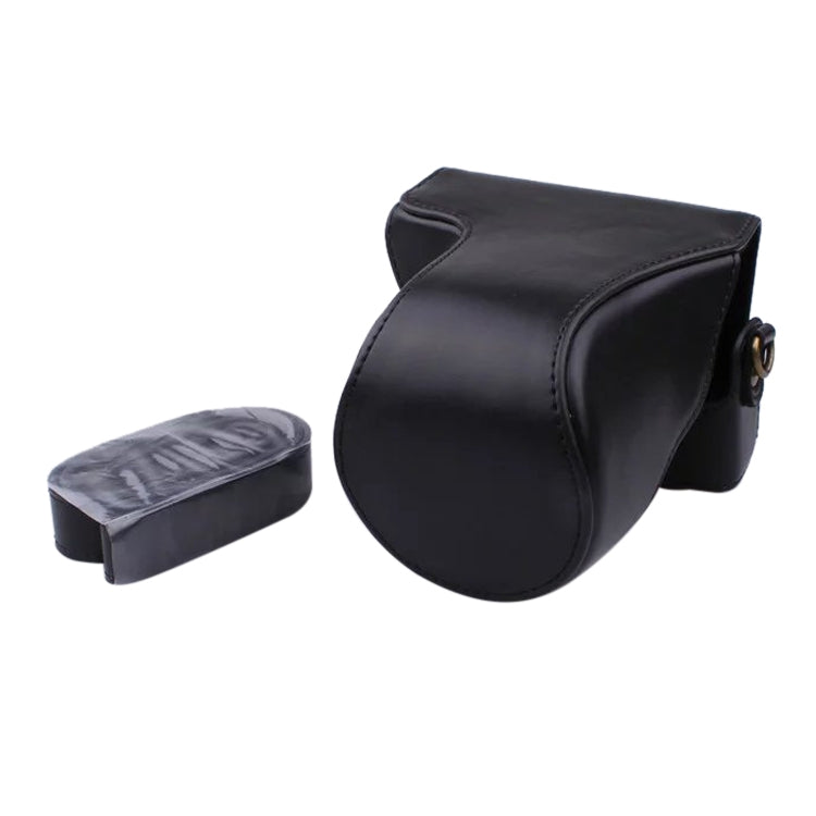 Full Body Camera PU Leather Case Bag with Strap for Canon EOS M200 (15-55mm Lens) (Black) - Leather Bag by PMC TechLife | Online Shopping South Africa | PMC TechLife | Buy Now Pay Later Mobicred
