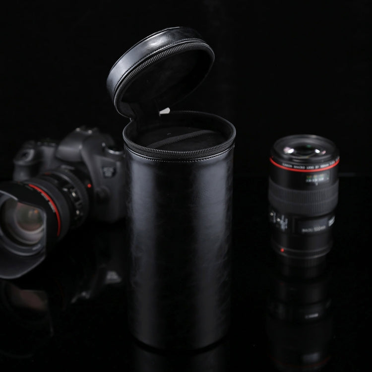 Extra Large Lens Case Zippered PU Leather Pouch Box for DSLR Camera Lens, Size: 24.5*10.5*10.5cm(Black) - free shipping - PMC TechLife - Order now!