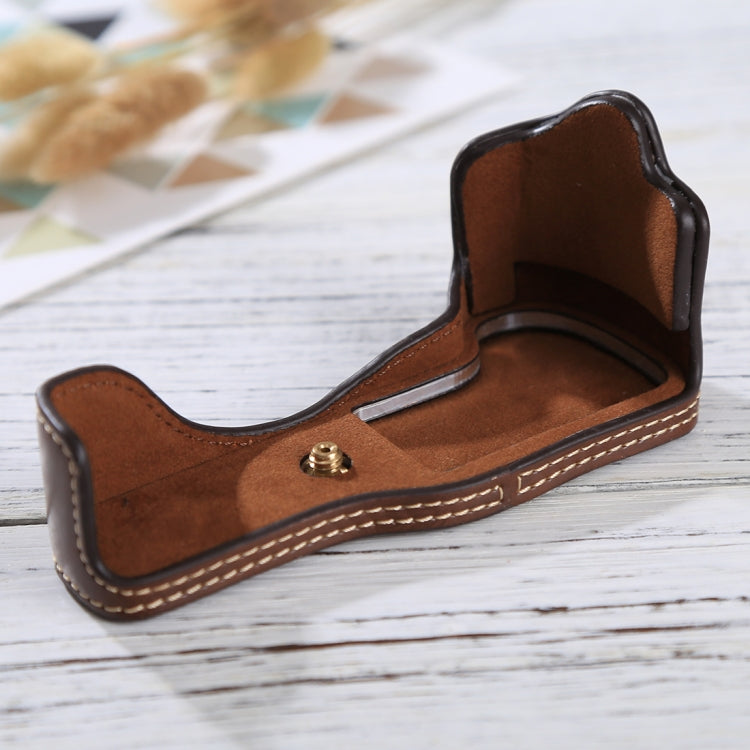 1/4 inch Thread PU Leather Camera Half Case Base for Canon EOS M3(Coffee) - free shipping - PMC TechLife - Order now!