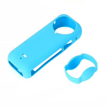 For Insta360 X4 Silicone Protective Case with Lens Cover (Blue) - Case & Bags by PMC Jewellery | Online Shopping South Africa | PMC Jewellery | Buy Now Pay Later Mobicred