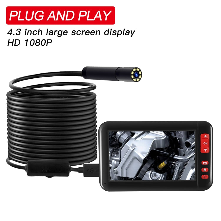 P20 4.3 Inch Screen Display HD1080P Inspection Endoscope with 8 LEDs, Length: 2m, Lens Diameter: 8mm, Hard Line -  by PMC Jewellery | Online Shopping South Africa | PMC Jewellery | Buy Now Pay Later Mobicred