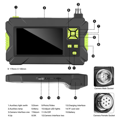 P30 8mm IP67 Waterproof 4.3 inch HD Portable Endoscope Hard Cable Industrial Endoscope, Cable Length: 2m -  by PMC Jewellery | Online Shopping South Africa | PMC Jewellery | Buy Now Pay Later Mobicred