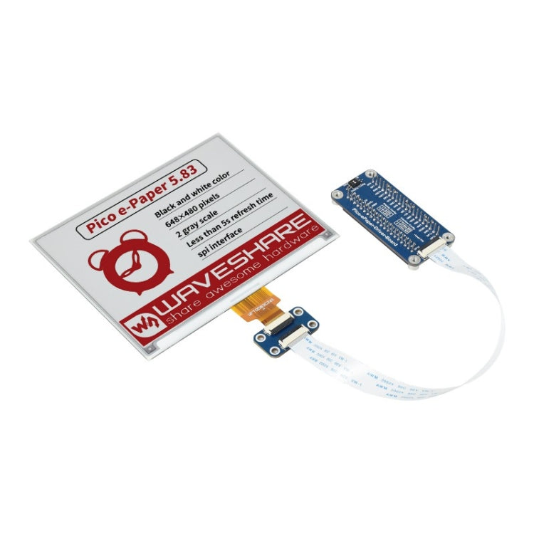 Waveshare 5.83 inch 648x480 Pixel Red Black White E-Paper E-Ink Display Module (B) for Raspberry Pi Pico, SPI Interface - Modules Expansions Accessories by WAVESHARE | Online Shopping South Africa | PMC Jewellery | Buy Now Pay Later Mobicred