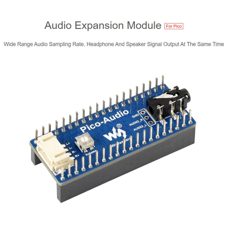 Waveshare Audio Expansion Module for Raspberry Pi Pico, Concurrently Headphone / Speaker Output - free shipping - PMC Jewellery - Order now!