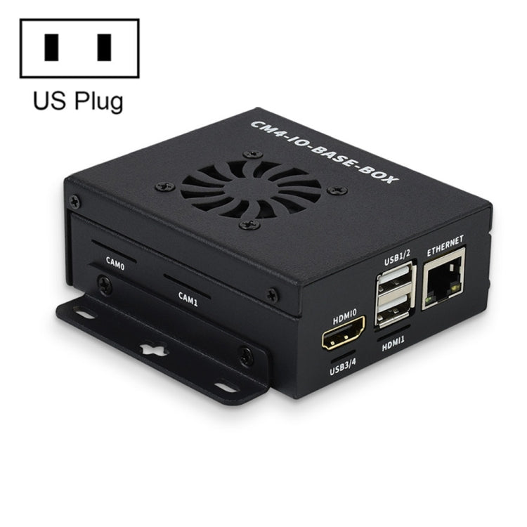 Waveshare Mini IO Board Full Ver Mini-Computer Base Box with Metal Case & Cooling Fan for Raspberry Pi CM4(US Plug) - Mini PC Accessories by WAVESHARE | Online Shopping South Africa | PMC Jewellery | Buy Now Pay Later Mobicred