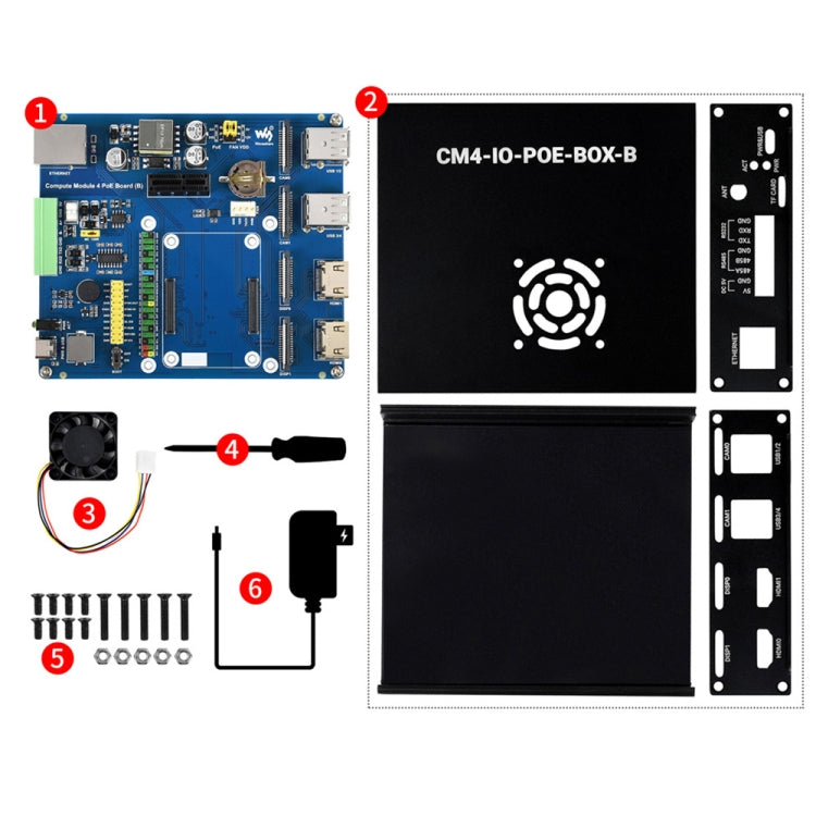 Waveshare PoE Mini-Computer Type B Base Box with Metal Case & Cooling Fan for Raspberry Pi CM4(US Plug) - free shipping - PMC Jewellery - Order now!