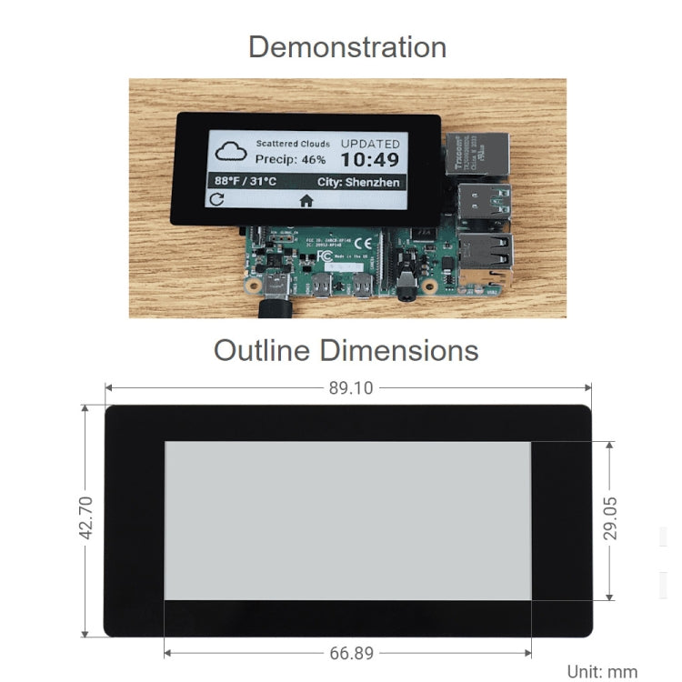 Waveshare 2.9 inch 296 x 128 Pixel 5-Points Capacitive Touch Black / White E-Paper E-Ink Display HAT for Raspberry Pi Pico, SPI Interface - Modules Expansions Accessories by WAVESHARE | Online Shopping South Africa | PMC Jewellery | Buy Now Pay Later Mobicred