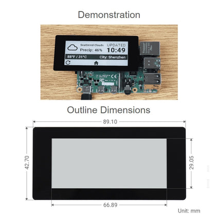 Waveshare 2.9 inch 296 x 128 Pixel 5-Points Capacitive Touch Black / White E-Paper E-Ink Display HAT for Raspberry Pi Pico, SPI Interface - Modules Expansions Accessories by WAVESHARE | Online Shopping South Africa | PMC Jewellery | Buy Now Pay Later Mobicred