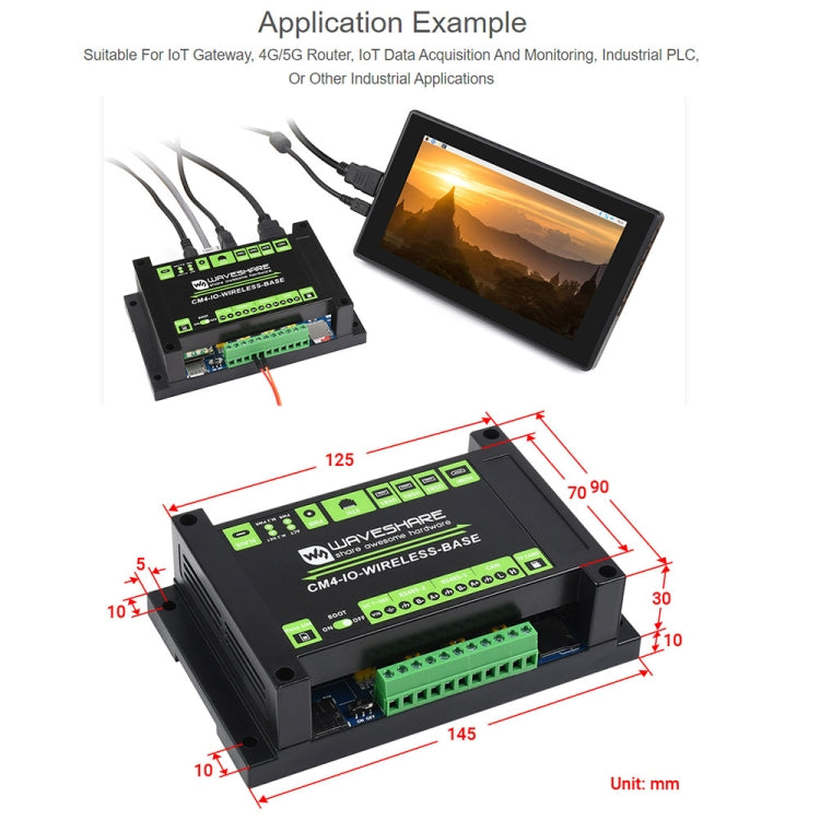 Waveshare Industrial IoT Wireless Expansion Module for Raspberry Pi CM4(US Plug) - Mini PC Accessories by WAVESHARE | Online Shopping South Africa | PMC Jewellery | Buy Now Pay Later Mobicred