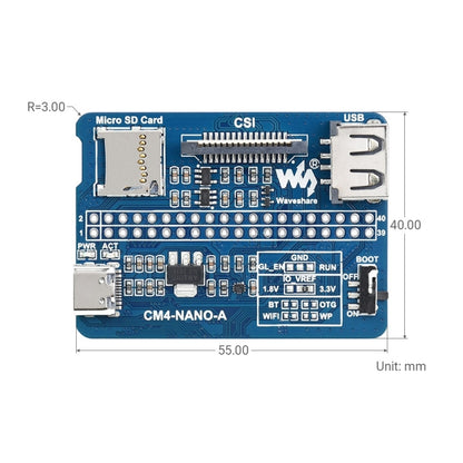 Waveshare Nano Base Board A for Raspberry Pi CM4 - Modules Expansions Accessories by PMC Jewellery | Online Shopping South Africa | PMC Jewellery | Buy Now Pay Later Mobicred