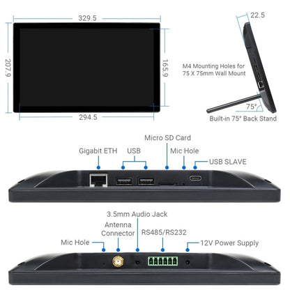 WAVESHARE Mini-Computer Powered by Raspberry Pi CM4 Touch Screen(EU Plug) - LCD & LED Display Module by WAVESHARE | Online Shopping South Africa | PMC Jewellery | Buy Now Pay Later Mobicred