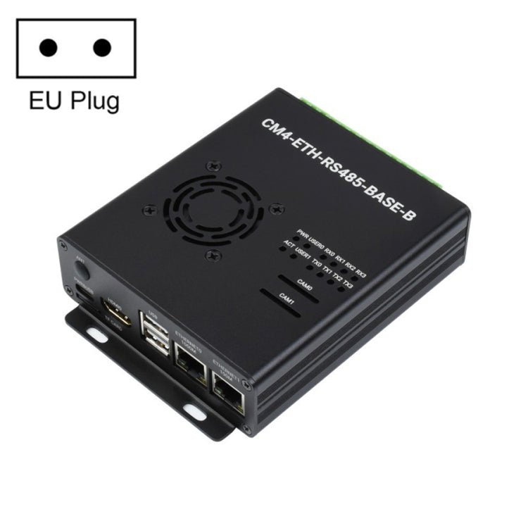 Waveshare Dual ETH Mini-Computer for Raspberry Pi CM4, Gigabit Ethernet, 4CH Isolated RS485(EU Plug) - free shipping - PMC Jewellery - Order now!
