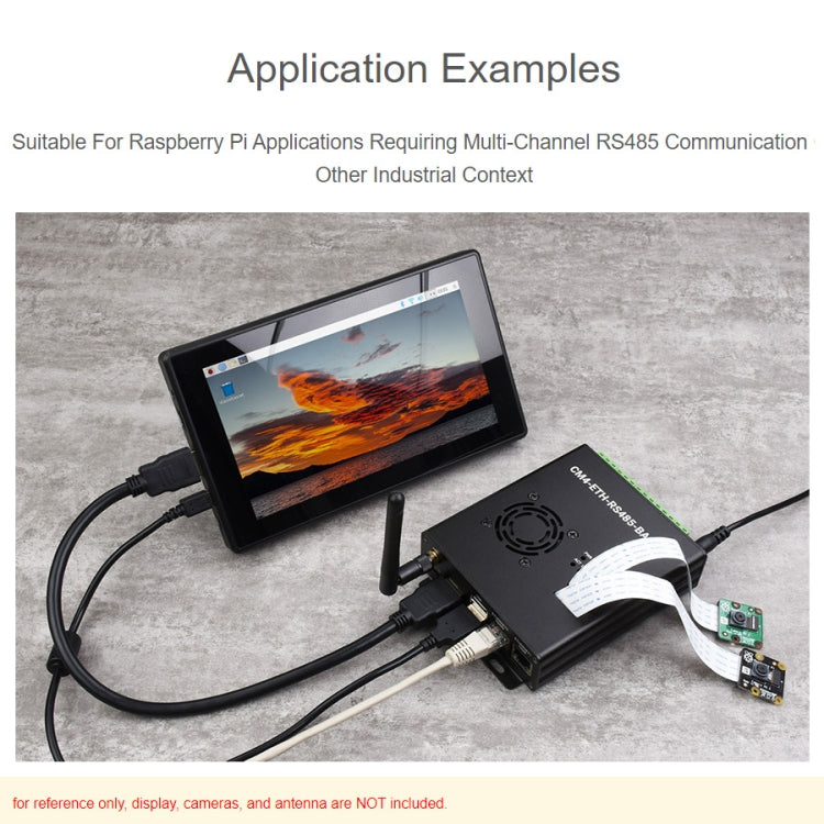 Waveshare Dual ETH Mini-Computer for Raspberry Pi CM4, Gigabit Ethernet, 4CH Isolated RS485(US Plug) - Mini PC Accessories by WAVESHARE | Online Shopping South Africa | PMC Jewellery | Buy Now Pay Later Mobicred