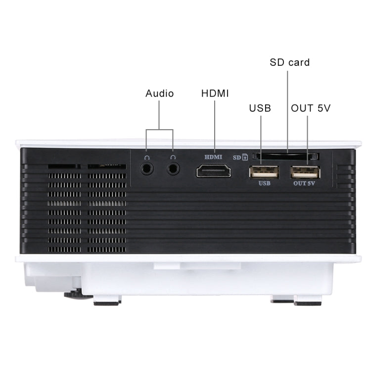 UC68 1200 Lumens HD 800 x 480 Digital LED Projector with Remote Control, Support USB / SD / VGA / HDMI(White) - LED Projector by PMC Jewellery | Online Shopping South Africa | PMC Jewellery | Buy Now Pay Later Mobicred