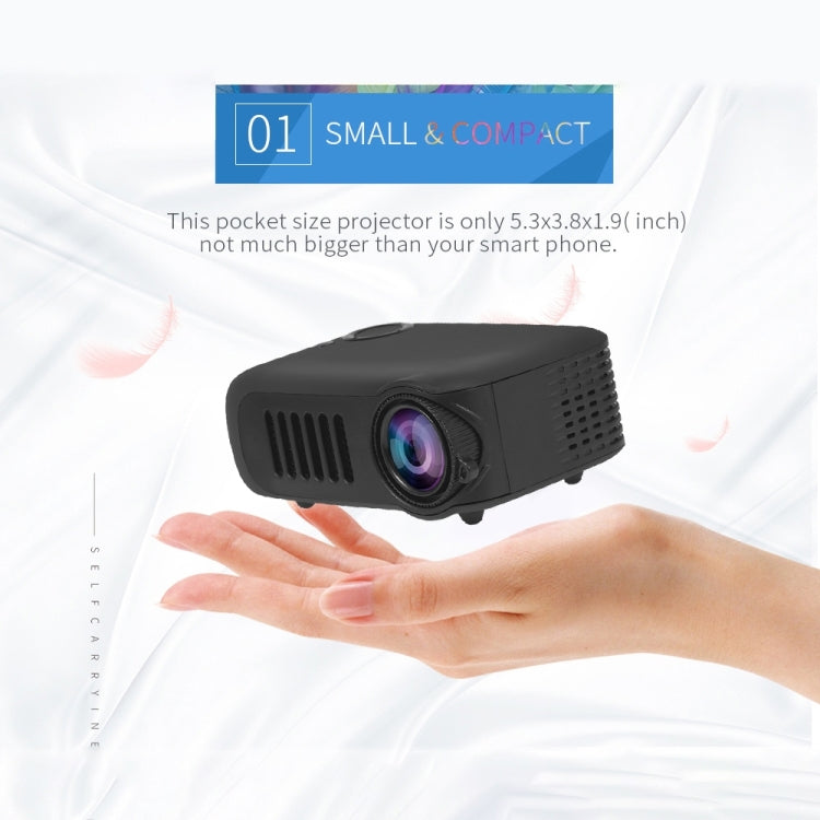 A2000 Portable Projector 800 Lumen LCD Home Theater Video Projector, Support 1080P, EU Plug (White) - LED Projector by PMC Jewellery | Online Shopping South Africa | PMC Jewellery | Buy Now Pay Later Mobicred