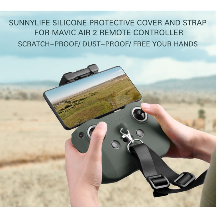 Sunnylife AIR2-Q9290 Remote Control Silicone Protective Case with lanyard for DJI Mavic Air 2 (Army Green) - Others by Sunnylife | Online Shopping South Africa | PMC Jewellery | Buy Now Pay Later Mobicred